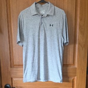 Mens Under Armour Light Grey Heather Performance Polo